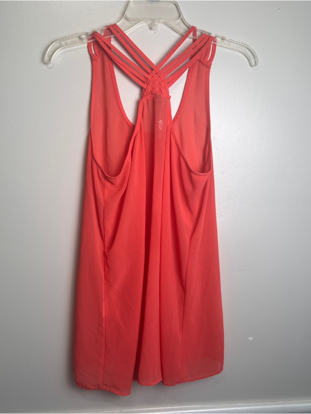 Avec Coral Sheer Sleeveless Strappy Back Top Size Medium, EUC - Picture 3 of 6